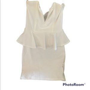 Sleeveless Peplum Frill Dress